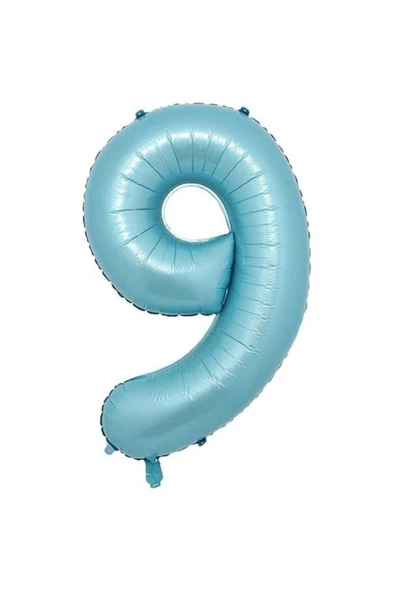 Pazariz 9 Rakam Pastel Mavi Folyo Balon 76 Cm ürün görseli 1