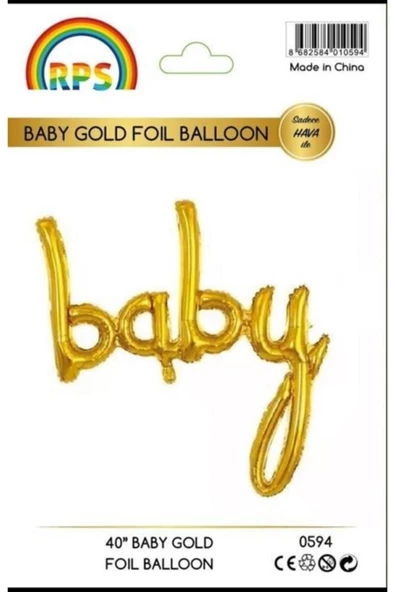 Pazariz Baby Yazı Altın Folyo Balon ürün görseli 1