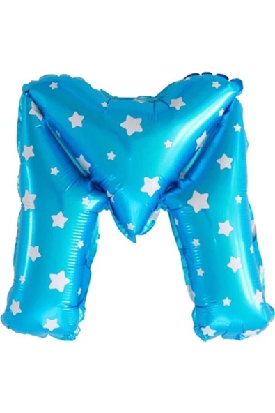 Pazariz M Harf Mavi Folyo Balon 16 Inc 40 Cm ürün görseli 1