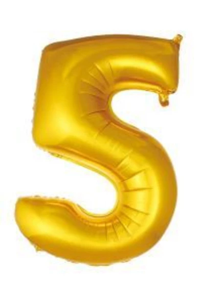 Pazariz 16 Inç 35 Cm Altın Rakam Folyo Balon 5 ürün görseli 1