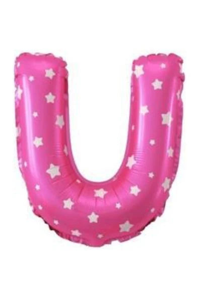 Pazariz 16 Inç 35 Cm Pembe Folyo Harf Balon U ürün görseli 1