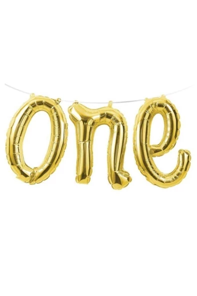 Pazariz One Yazılı Folyo Balon Gold Renk ürün görseli 1
