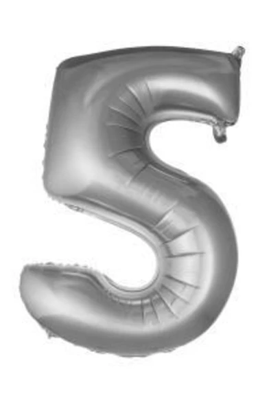 Pazariz 16 Inç 35 Cm Gümüş Folyo Rakam Balon 5 ürün görseli 1