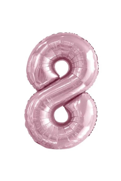 Pazariz 8 Rakam Pastel Pembe Folyo Balon 76 Cm ürün görseli 1