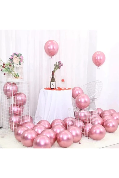 Pazariz 10 Adet Krom Balon Pempe Lüks Doğum Günü Balonu ürün görseli 1