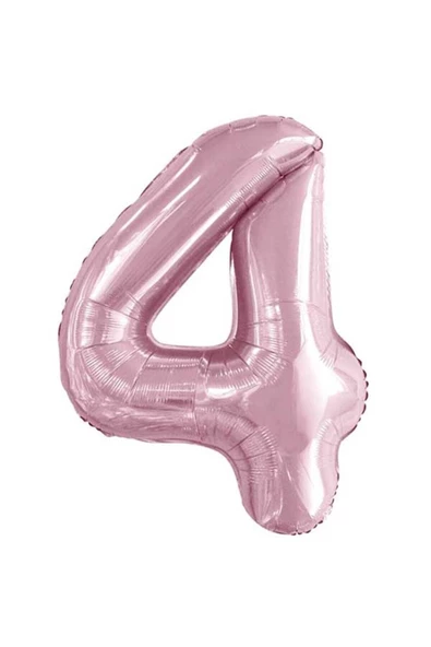 Pazariz 4 Rakam Pastel Pembe Folyo Balon 100 Cm ürün görseli 1