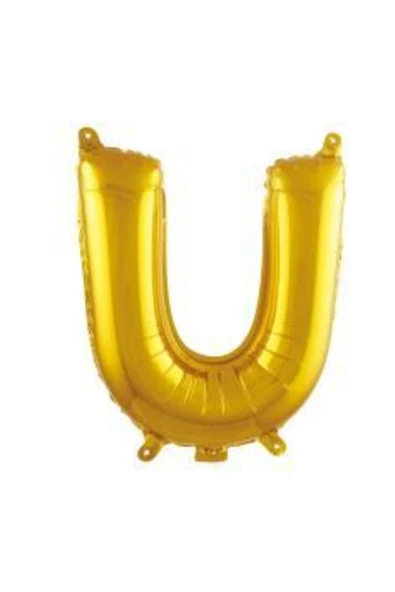 Pazariz 16 Inç 35 Cm Altın Folyo Harf Balon U ürün görseli 1
