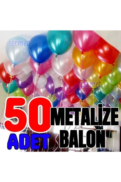 Pazariz Metalik Balon Dekor Helyum Uyumlu Parlak Balon Metalize Balon Karışık Renk Helyum Uyumlu Ssd ürün görseli 1