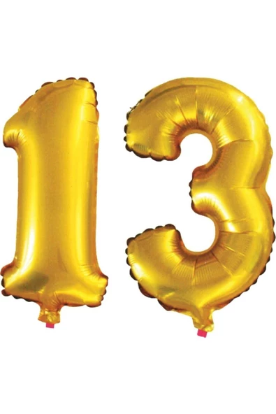 Pazariz 13 Yaş Sayı Folyo Balon Altın 90 Cm ürün görseli 1