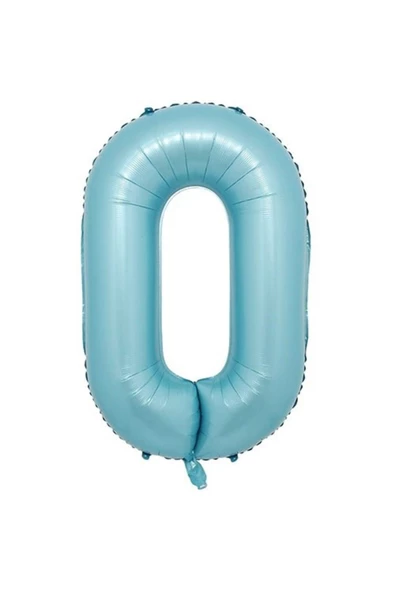 Pazariz 0 Rakam Mavi Pastel Folyo Balon 76 Cm ürün görseli 1