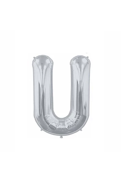 Pazariz U Harf Folyo Gümüş Balon Küçük 35 Cm ürün görseli 1