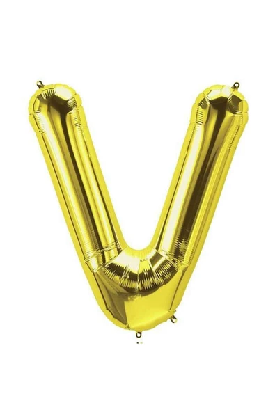 Pazariz V Harfi 40 Cm Gold Folyo Balon ürün görseli 1