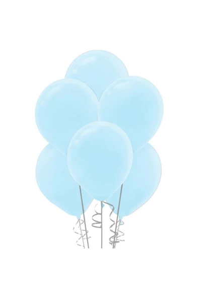 Pazariz 12 Inç Standart Boy Pastel Balon Açık Mavi 100 Adet ürün görseli 1