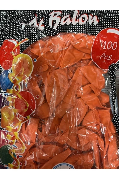 Pazariz 12 Inç Standart Boy Pastel Balon Turuncu 100 Adet ürün görseli 1