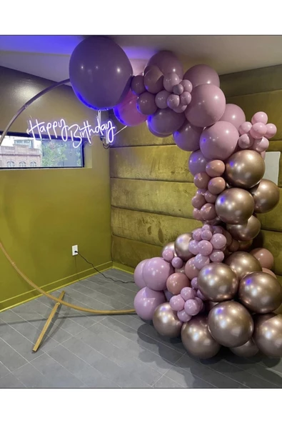 Pazariz Krom Rose Gold Ve Toz Pembe Balon Zinciri 100 Adet ürün görseli 1