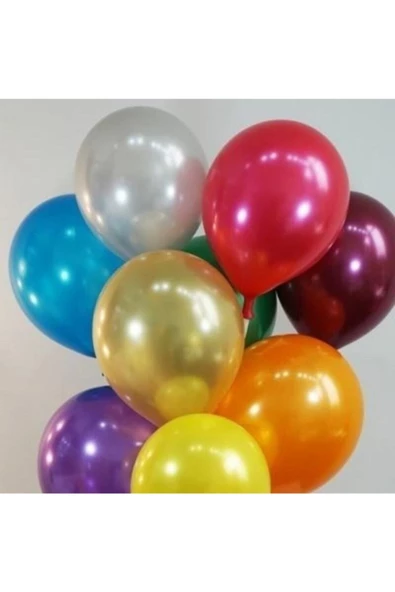 Pazariz 30 Adet Karışık Renkli Metalik Balon ürün görseli 1