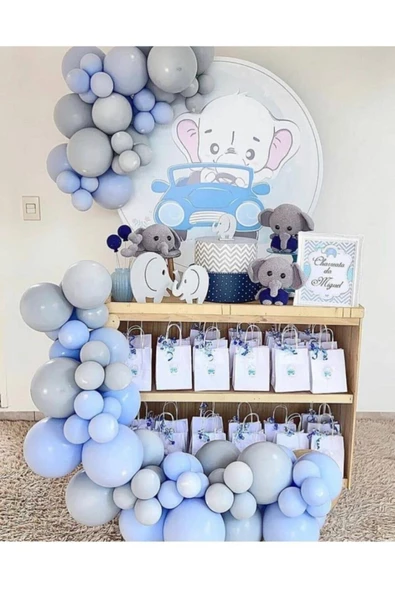 Pazariz Pastel Gri Koyu Lila Renklerde Balon Zinciri ürün görseli 1