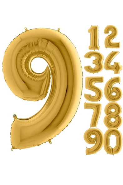 Pazariz 9 Rakam Balon Folyo Gold Altın Sarısı 16 Inç ürün görseli 1
