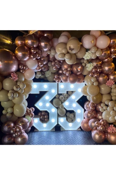Pazariz Krom Pembe Ve Ten Rengi Balon Zinciri 100 Adet ürün görseli 1