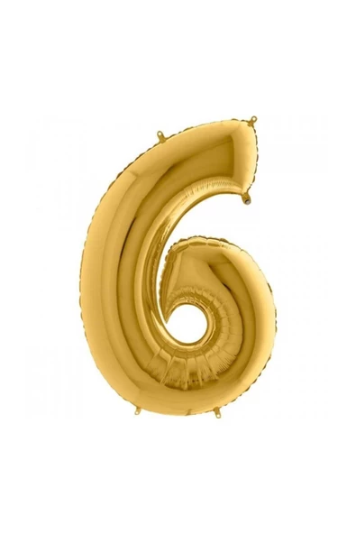 Pazariz 6 Rakam Balon Folyo Gold Altın Sarısı 16 İnç ürün görseli 1