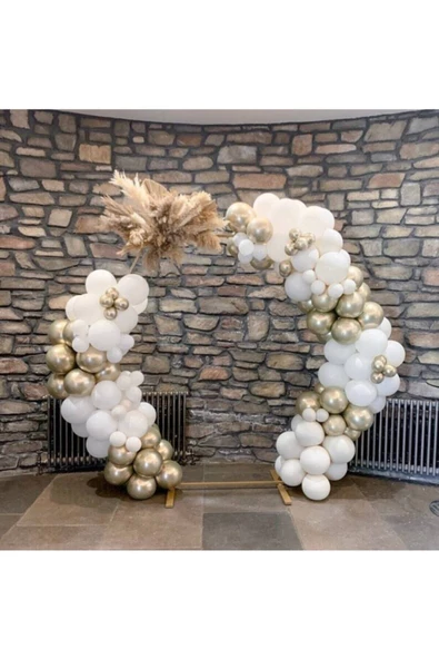 Pazariz Krom Beyaz Altın Ve Pastel Beyaz Balon Zinciri 100 Adet ürün görseli 1