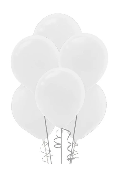 Pazariz 12 Inç Standart Boy Pastel Balon Beyaz 100 Adet ürün görseli 1