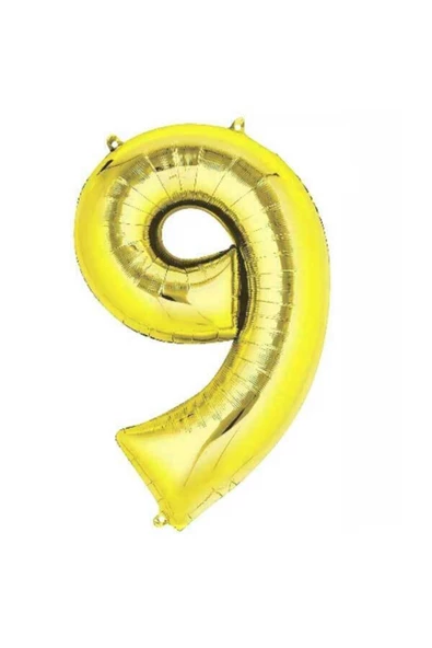 Pazariz 9 Rakam Folyo Gold Renk Balon Küçük 35 Cm ürün görseli 1