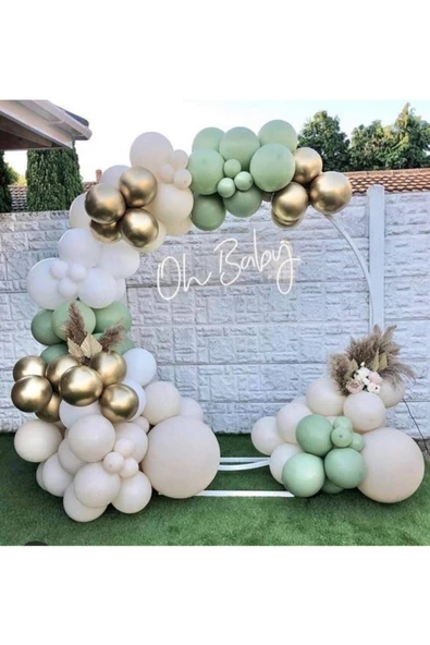 Pazariz Krom Beyaz Altın Küf Yeşili Ve Beyaz Balon Zinciri 100 Adet ürün görseli 1