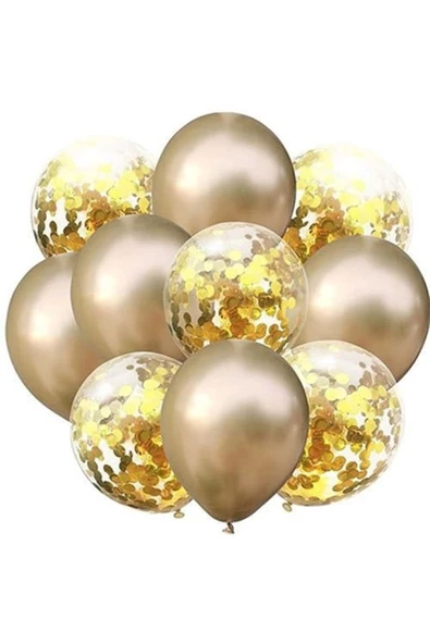 Pazariz Gold Krom Konfetili Balon ürün görseli 1