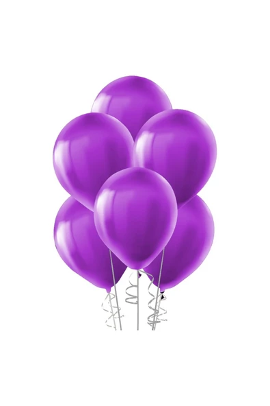 Pazariz 12 Inç Standart Boy Metalik Balon Mor 100 Adet ürün görseli 1