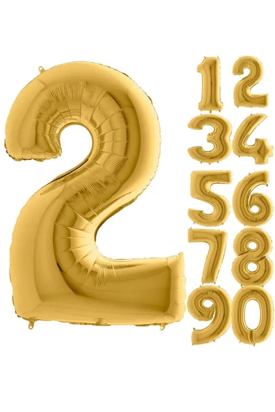 Pazariz 2 Rakam Balon Folyo Gold Altın Sarısı 16 Inç ürün görseli 1