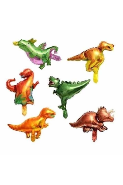 Pazariz Dinozor Dekoratif Folyo Balon 6 Adet ürün görseli 1