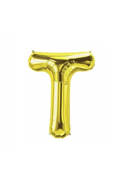 Pazariz T Harf Folyo Gold Renk Balon Küçük 35 Cm ürün görseli 1