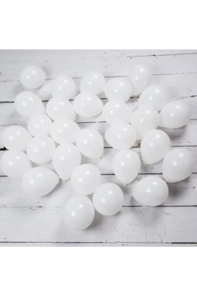 Pazariz 5 Inç 12,5 Cm Pastel Balon 100 Adet Beyaz ürün görseli 1