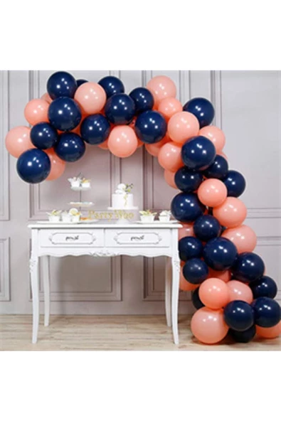 Pazariz Gece Mavisi Somon Zincir Balon Seti 100 Adet ürün görseli 1