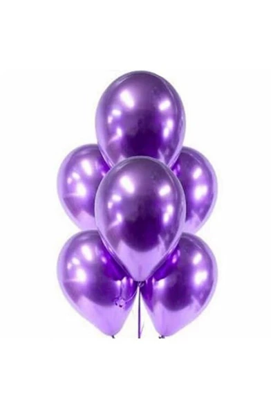 Pazariz Mor Renk Krom Balon 10 Adet ürün görseli 1