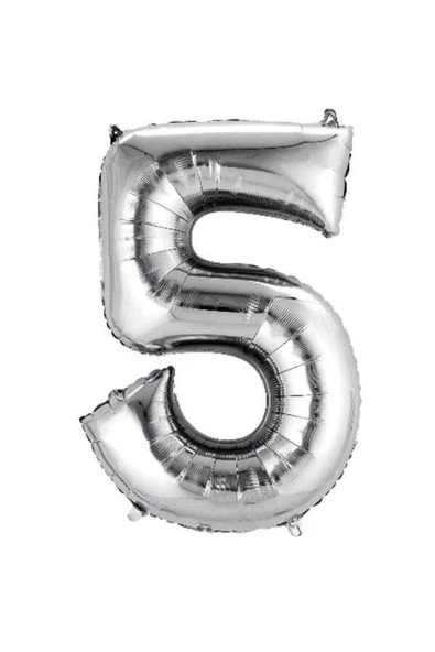 Pazariz 5 Rakam Folyo Gümüş Balon Küçük 35 Cm ürün görseli 1