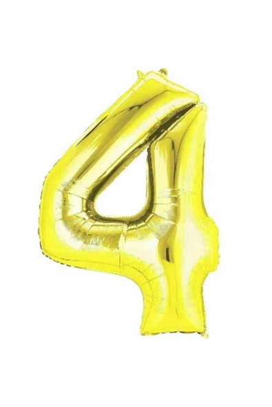 Pazariz 4 Rakam Folyo Gold Renk Balon Küçük 35 cm ürün görseli 1