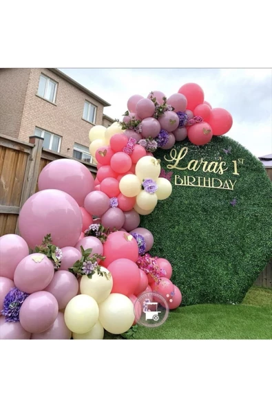 Pazariz Pastel Yaban Çileği Toz Pembe Vanilya Balon Zinciri 100 Adet ürün görseli 1