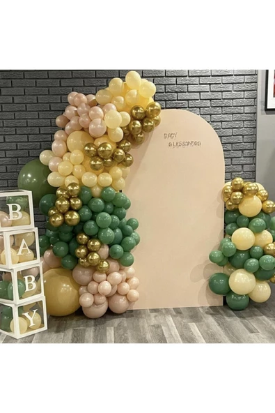 Pazariz Krom Gold Çöl Kumu Sütlü Kahve Ve Küf Yeşili Balon Zinciri 100 Adet ürün görseli 1