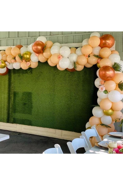Pazariz Krom Gold Rose Gold Somon Ve Beyaz Balon Zinciri 100 Adet ürün görseli 1