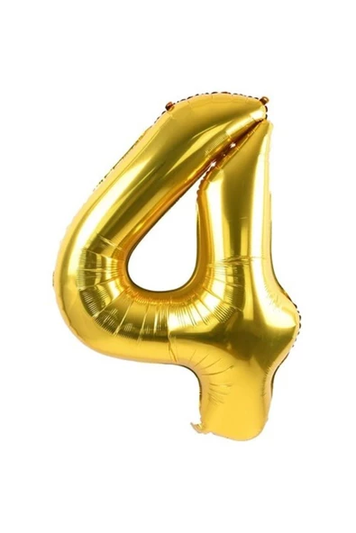 Pazariz 4 Rakam Folyo Gold Renk Balon Küçük 35 cm ürün görseli 1