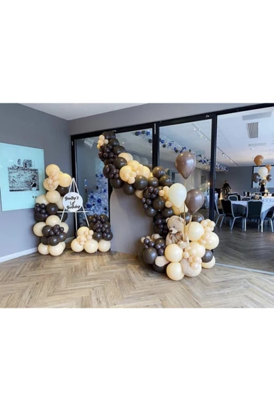 Pazariz Pastel Çikolata Kahve Ve Somon Balon Zinciri 100 Adet ürün görseli 1