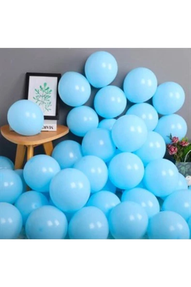 Pazariz 12 Inç Standart Boy Makaron Balon Mavi 100 Adet ürün görseli 1