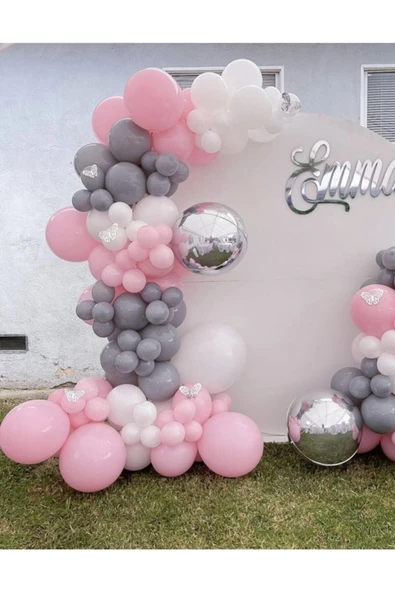 Pazariz Pembe Beyaz Gri Balon Zinciriniz ürün görseli 1