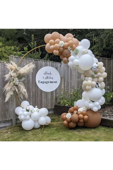 Pazariz Pastel Çöl Kumu Karamel Beyaz Ve Ten Rengi Balon Zinciri 100 Adet ürün görseli 1