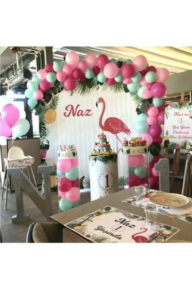 Pazariz Zincir Balon Seti Pembe-fuşya-mint ürün görseli 1