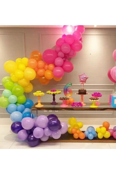 Pazariz Canlı Karışık Renkler Balonlar Balon Zinciri ürün görseli 1
