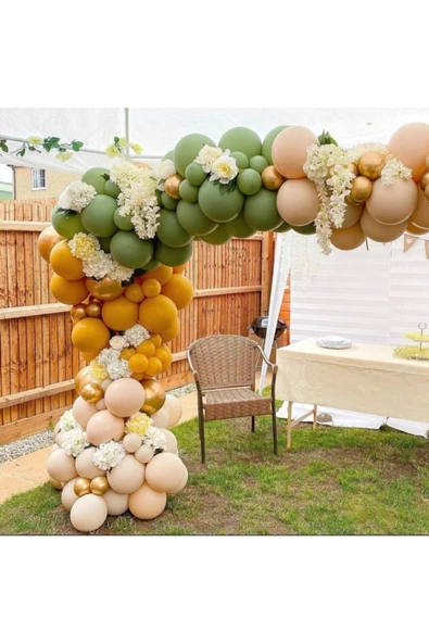 Pazariz Krom Bronz Küf Yeşili Yanık Turuncu Ve Deniz Kumu Rengi Balon Zinciri 100 Adet ürün görseli 1