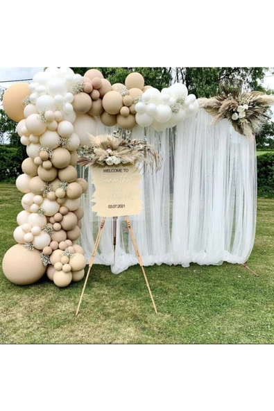 Pazariz Pastel Çöl Kumu Beyaz Deniz Kumu Balon Zinciri 100 Adet ürün görseli 1